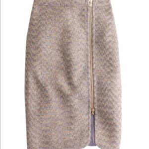 J. Crew tulip hem exposed zipper gold pink s 0 EUC